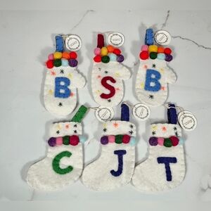Monogram Mini‎ Christmas Pom Poms Stockings (Pick Letter)